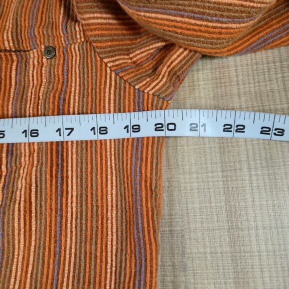 Woolrich Womens Corduroy Snap Front Top Size Medium Orange Cotton Western Rodeo - Picture 6 of 9